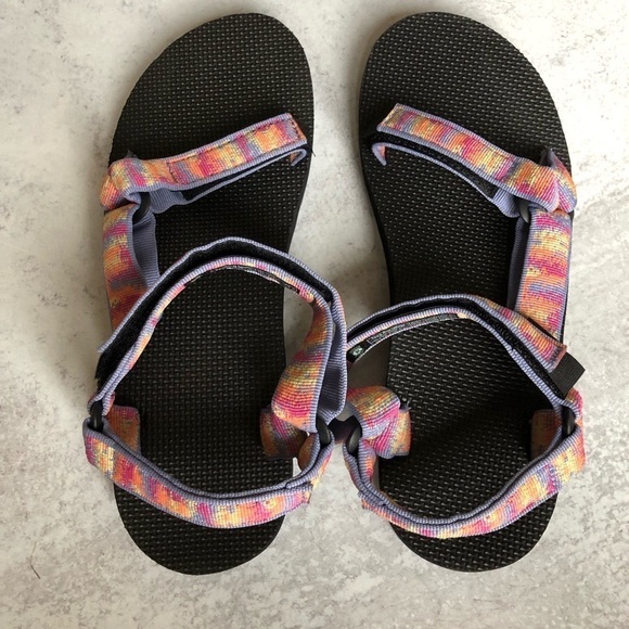 Teva Womens Sandal Original Universal Iridescence Tangerine Multi NIB Size 11 - Picture 6 of 11